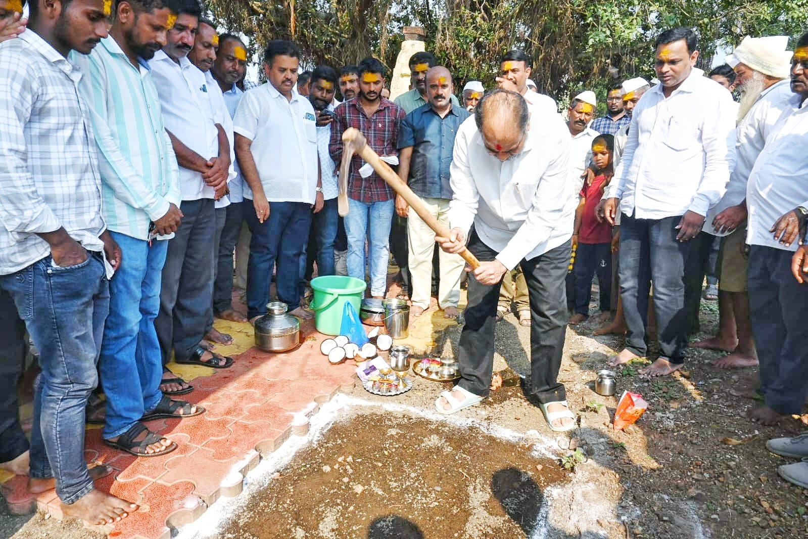 Bhoomipujan of Shree Birdev Mandir Cultural Hall at Kodoli