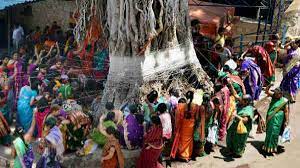 A fire broke out in a banyan tree in Sri Ambabai temple area