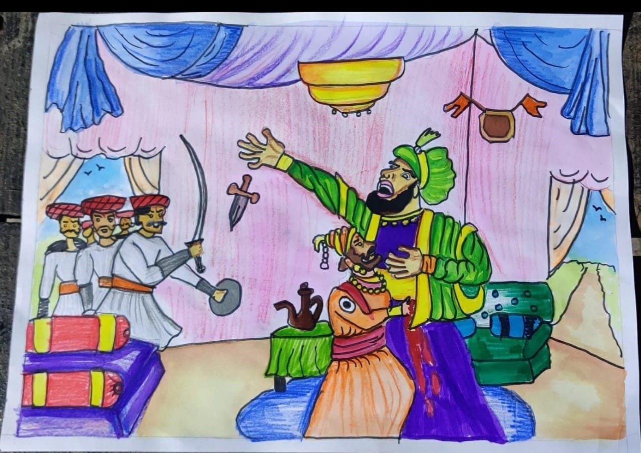 Muslim girls drew pictures of Lord Shiva on the occasion of Shiva Jayanti