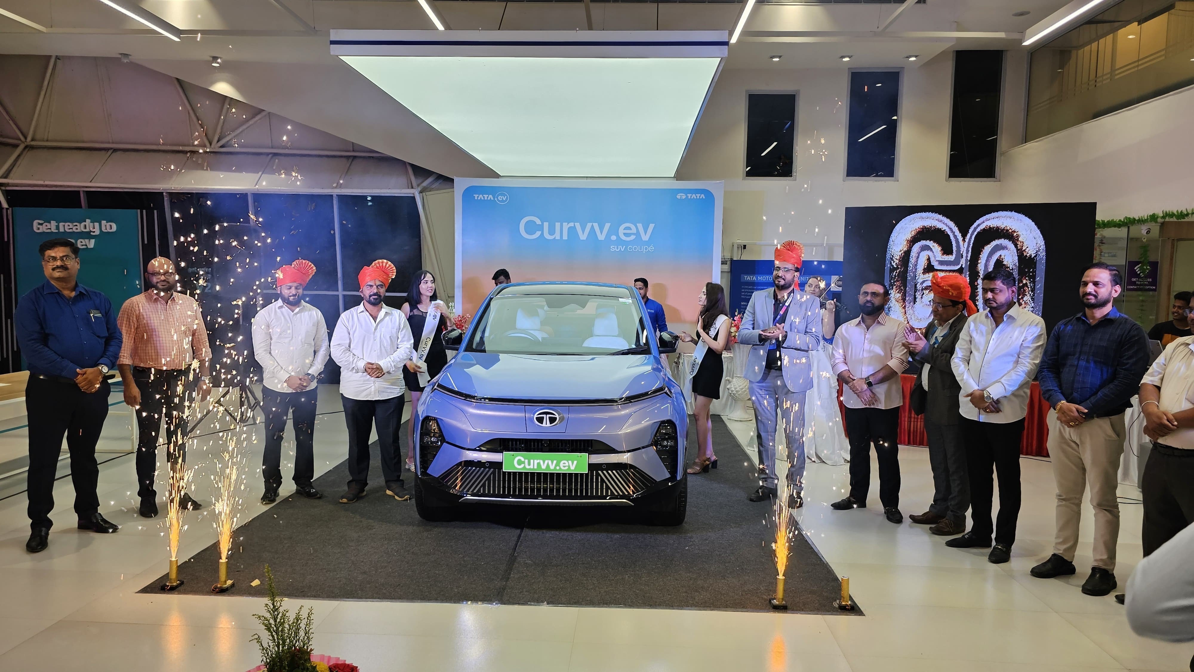 Tatas popular CURVV EV car launched for the first time at Unity Motors Kolhapur in Gokul Shirgaon