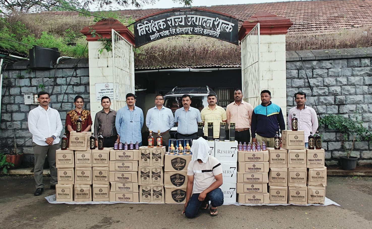 Assets worth eight lakhs were seized along with a liquor