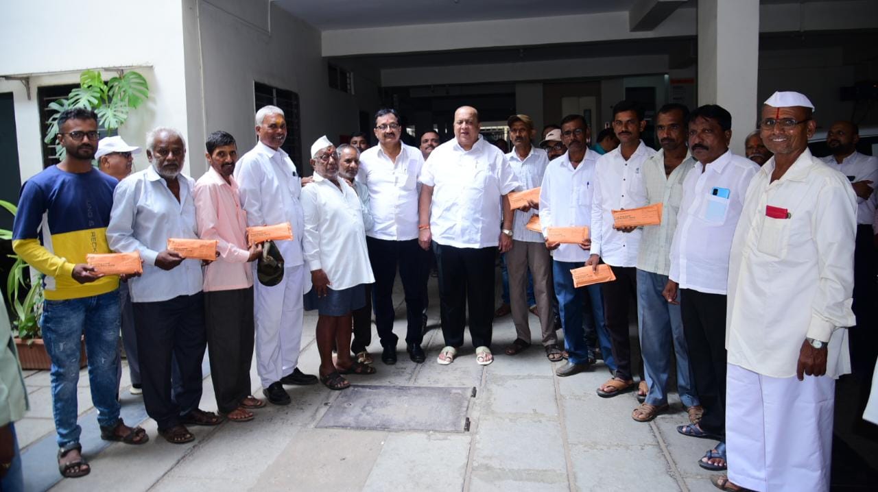 Distribution of loan approval letters by MLA Hasan Saheb Mushrif in Kagal