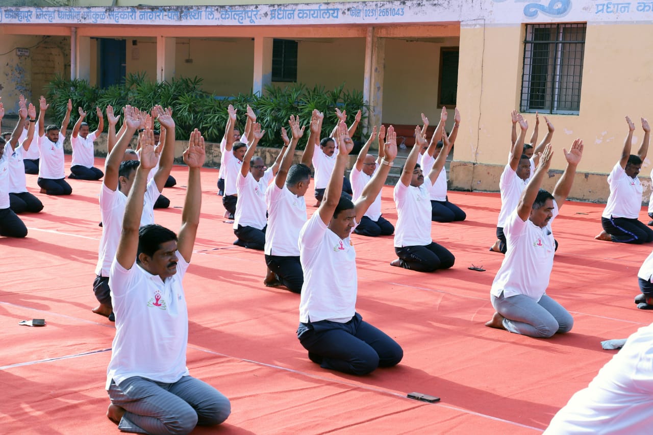 Former president of Gokul gave yoga lessons to the employees