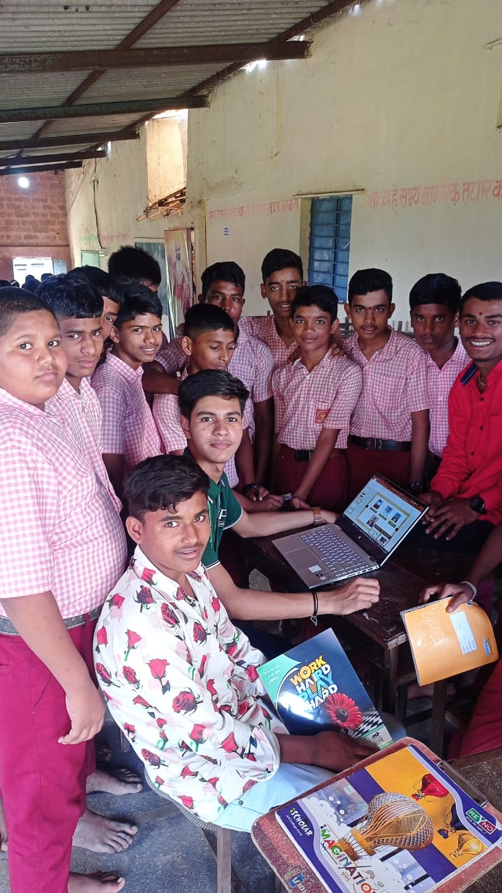 Given by the students of DYP Salokhenagar Computer lessons for rural students