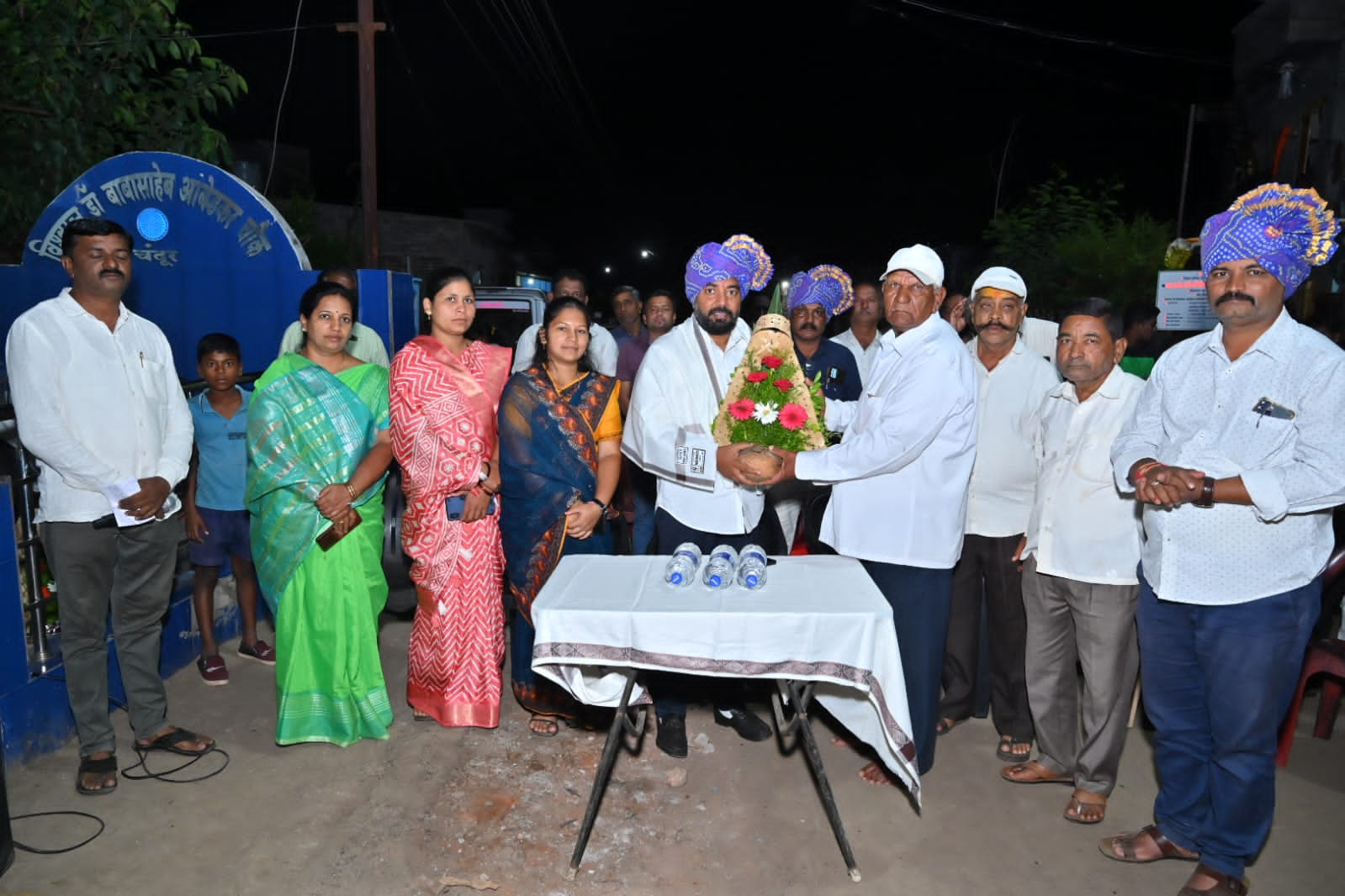 Rahul Awade felicitated on behalf of the Buddhist community at Chandur