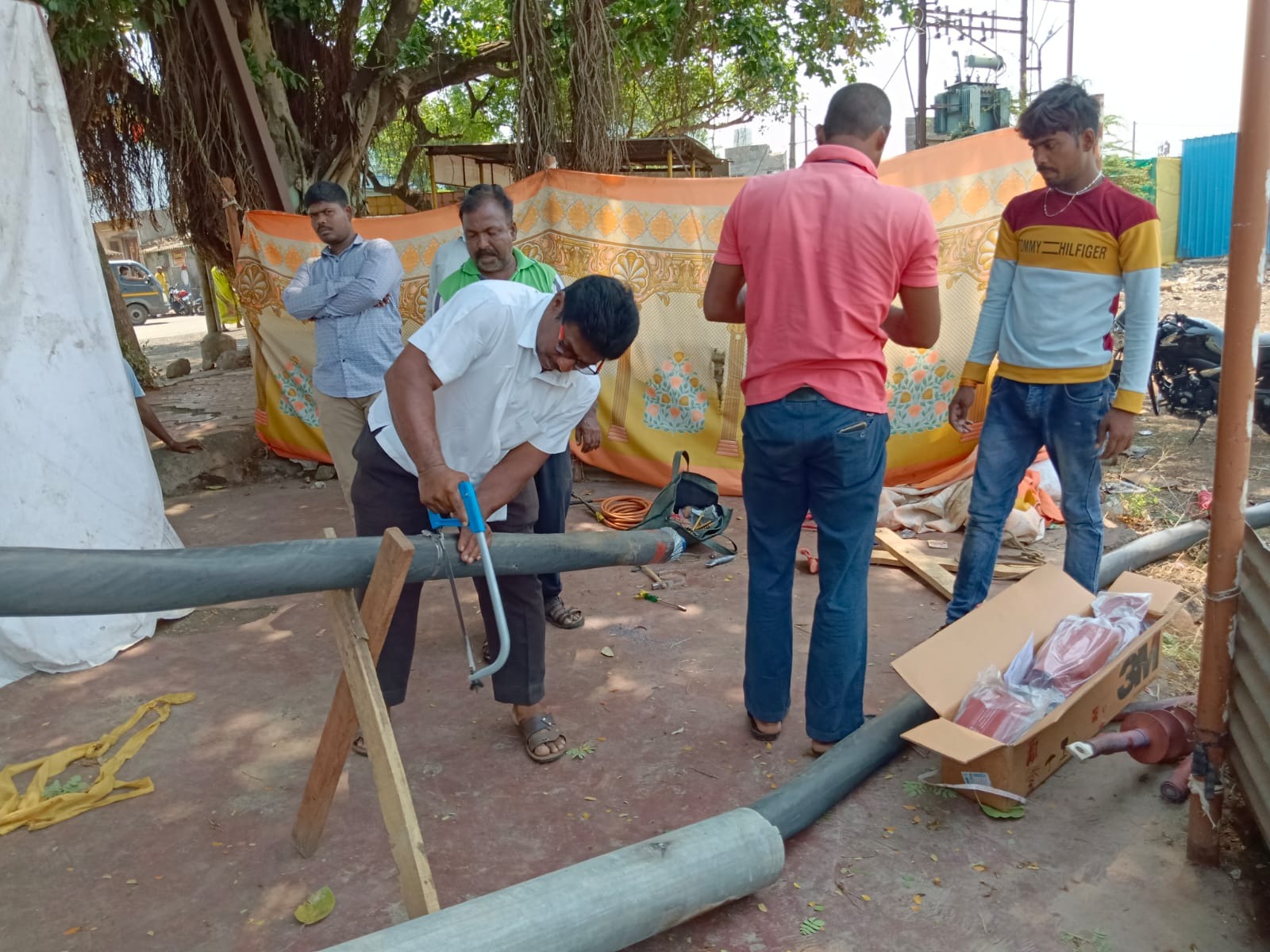 Maintenance and repair work of electricity channel and system in final stage before monsoon from Mahavitran